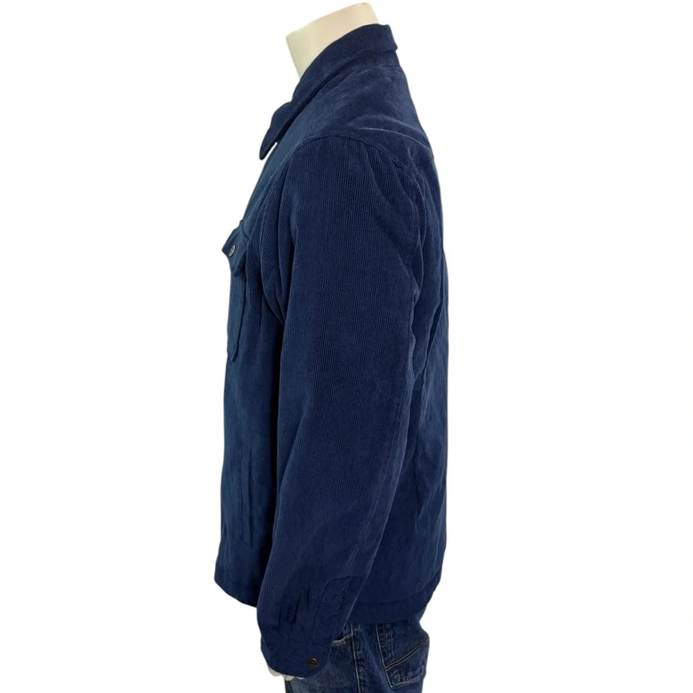 Robert Graham Men’s Size Medium Blue Snap Zipper Corduroy Ranch Jacket